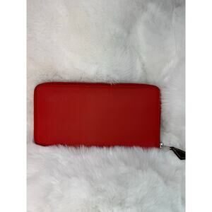 Hermès Silk-In Long Wallet (Red Epsom Leather with Printed Silk Lining)